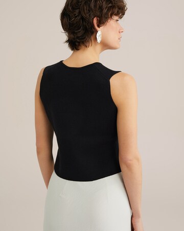 Cardigan 'THE STATEMENT GILET' WE Fashion en noir