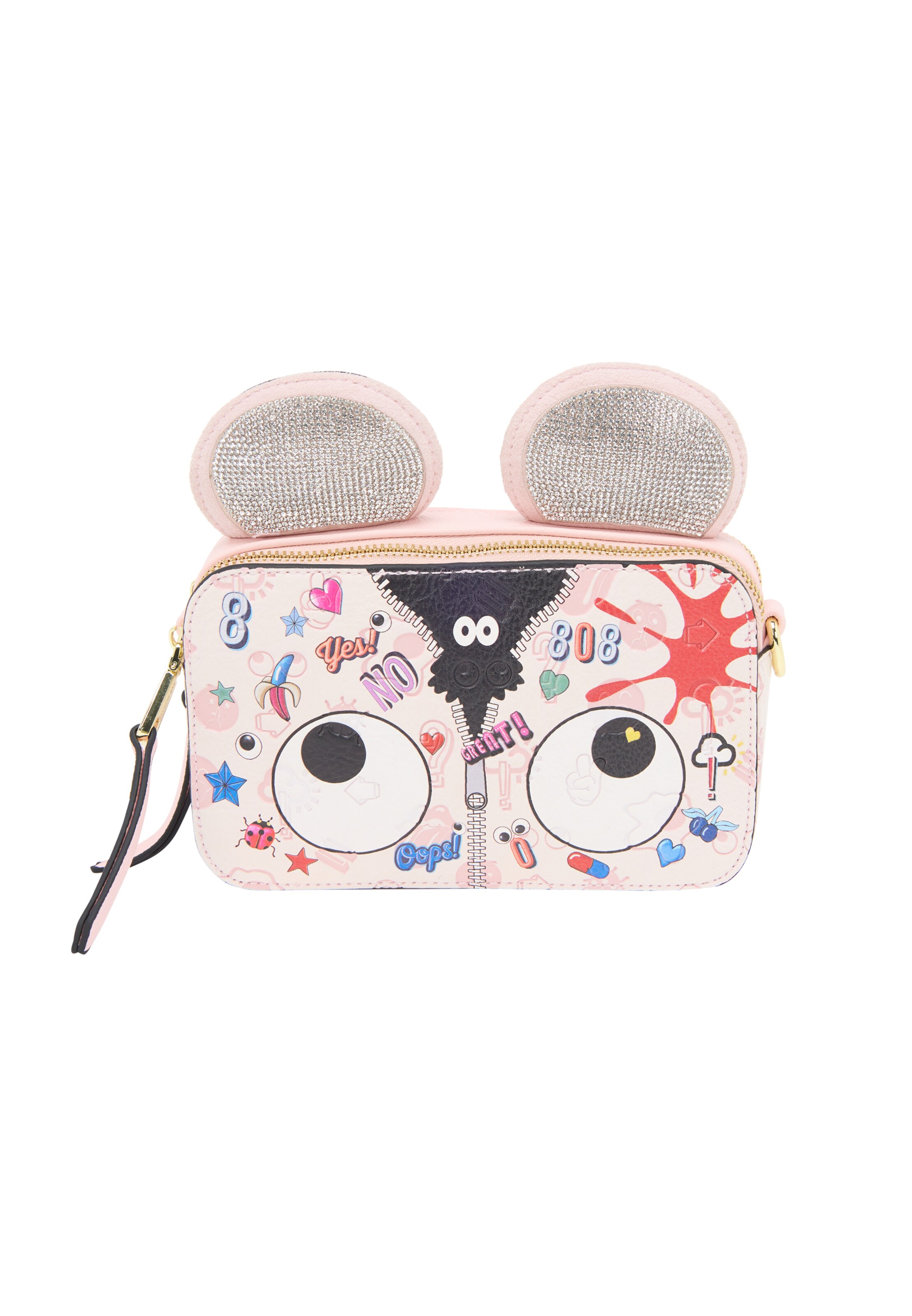 MYMO Schoudertas 'Pop Eyetheme' in Roze: voorkant