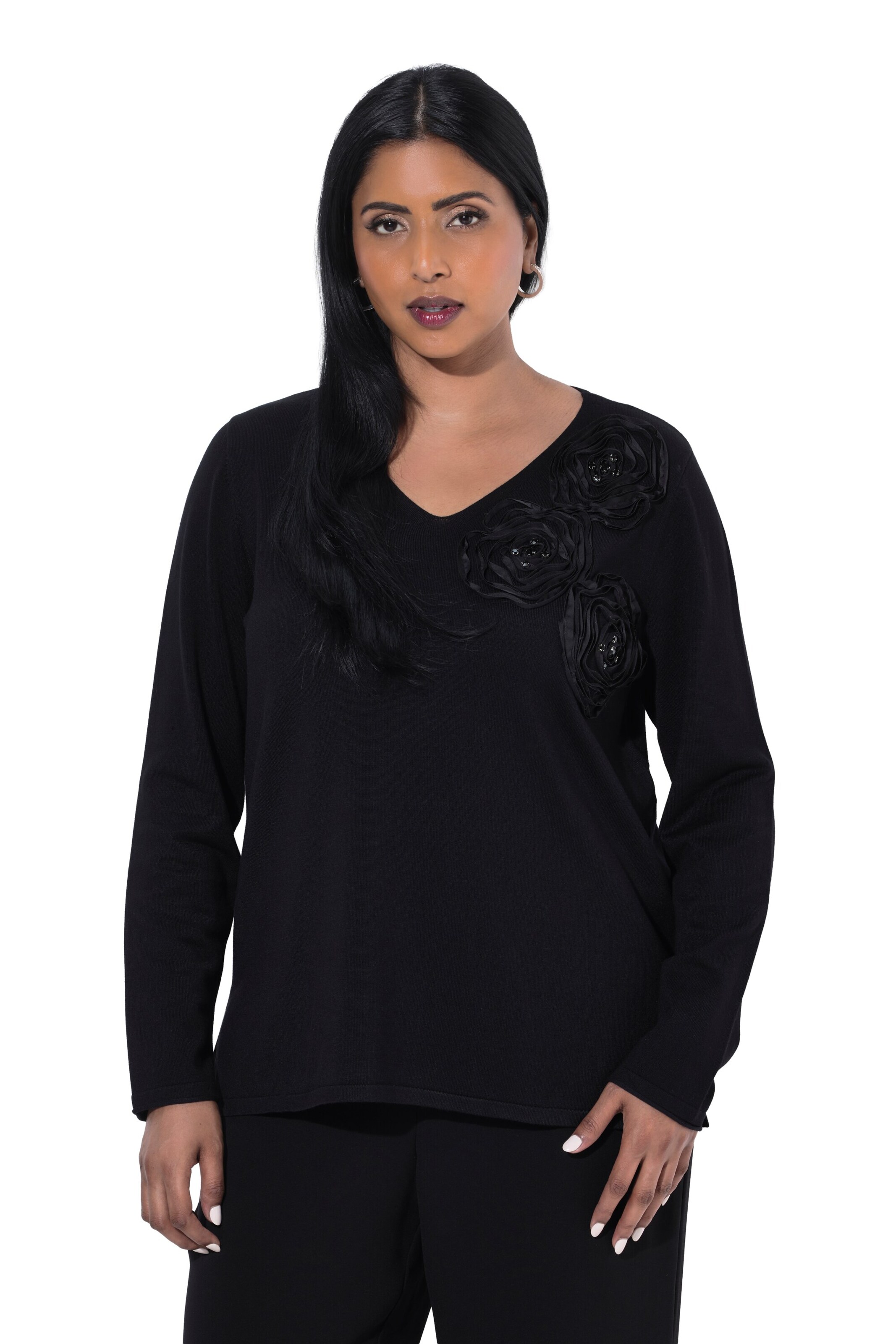 Ulla Popken Pullover in Schwarz: Vorderseite