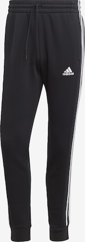 ADIDAS SPORTSWEAR Tapered Sports trousers 'Essentials' in Black: front