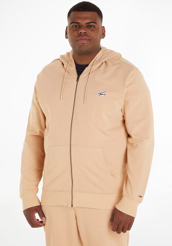 Tommy Jeans Plus Zip-Up Hoodie in Beige: front