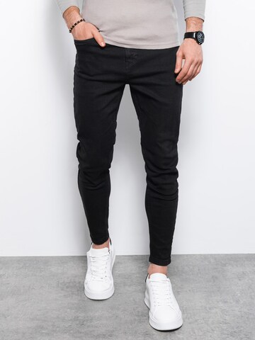 Coupe slim Jean 'P1058' Ombre en noir : devant