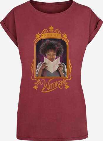 ABSOLUTE CULT Shirt 'Wonka - Noodle Frame' in Rood: voorkant