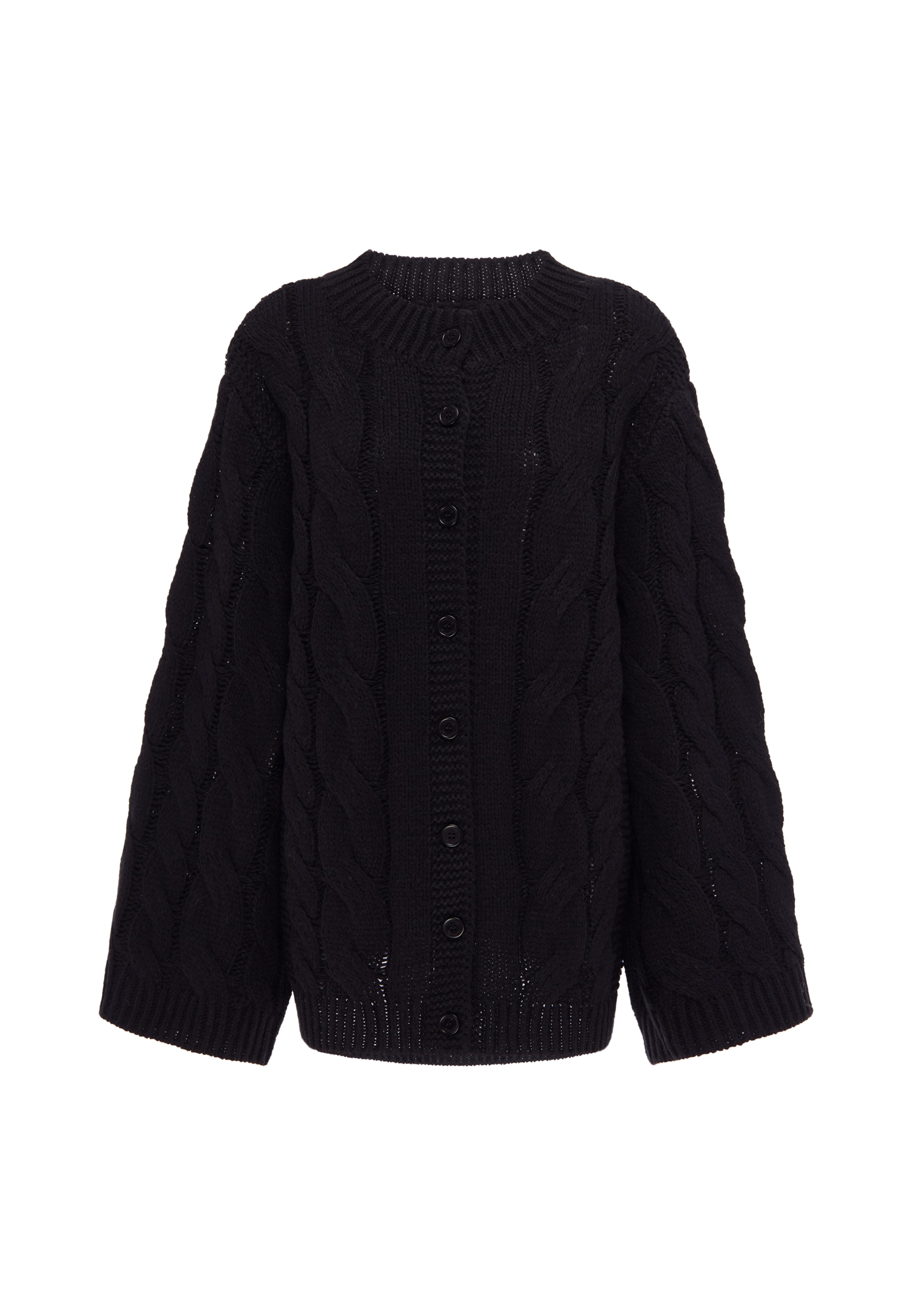 DreiMaster Vintage Knit Cardigan in Black: front