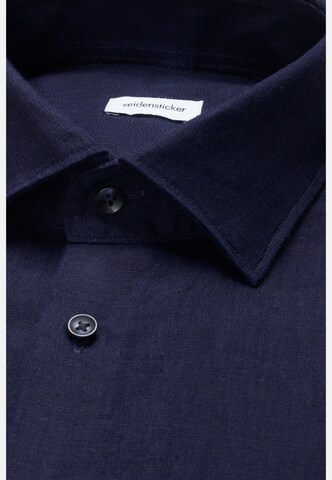 Coupe slim Chemise business 'Smart Linen' SEIDENSTICKER en bleu
