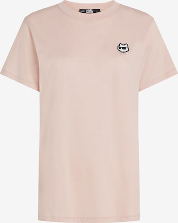 T-shirt Karl Lagerfeld en rose : devant