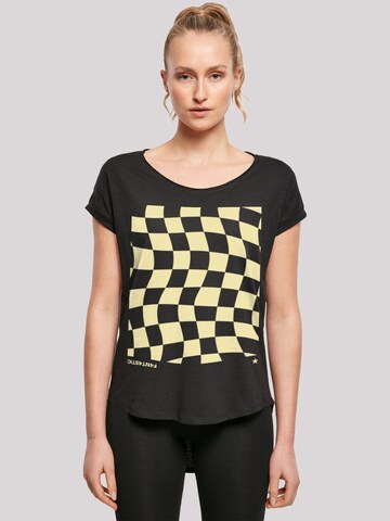 F4NT4STIC T-Shirt 'Wavy Schach Muster' in Schwarz: Vorderseite