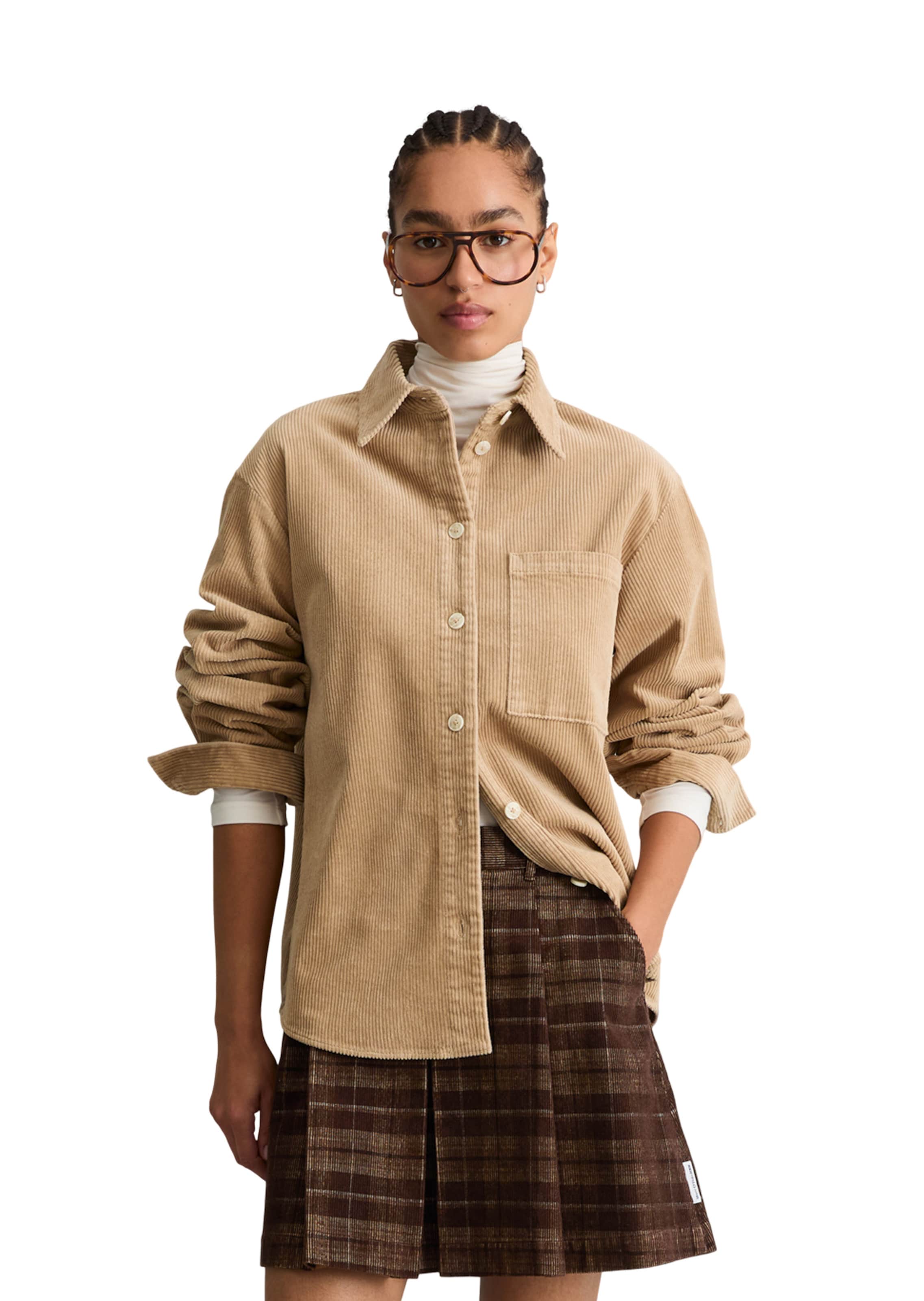 Marc O'Polo DENIM Blouse in Beige: voorkant