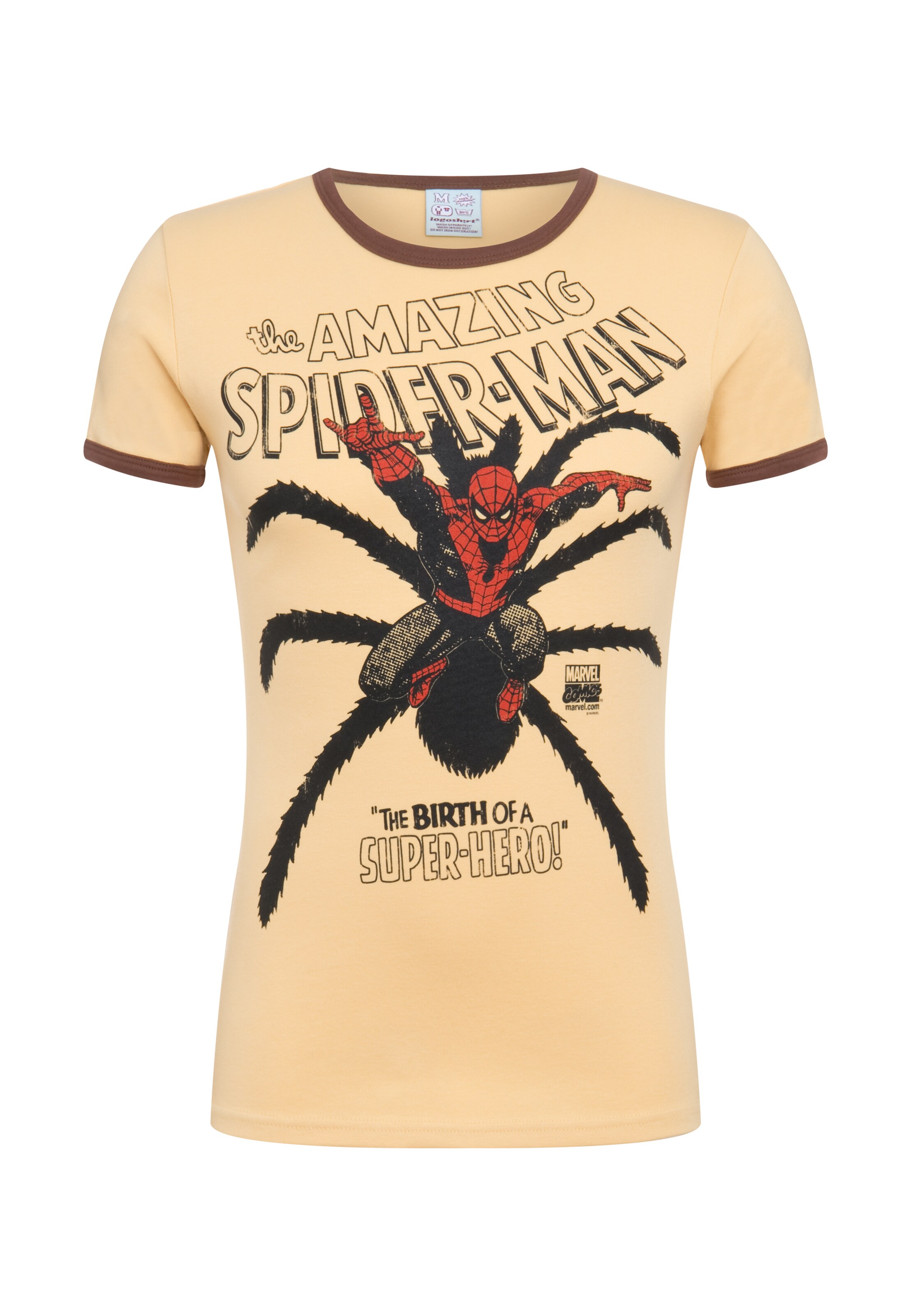 LOGOSHIRT T-Shirt 'Spider-Man' in Beige: Vorderseite