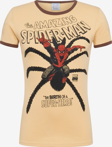 LOGOSHIRT T-Shirt 'Spider-Man' in Beige: predná strana