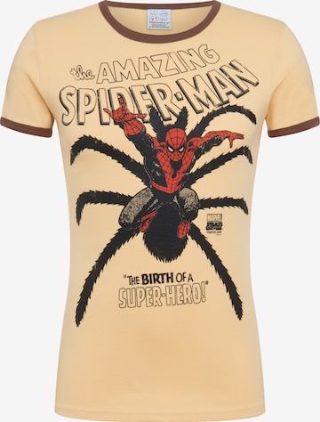 LOGOSHIRT Shirt 'Spider-Man' in Beige: front