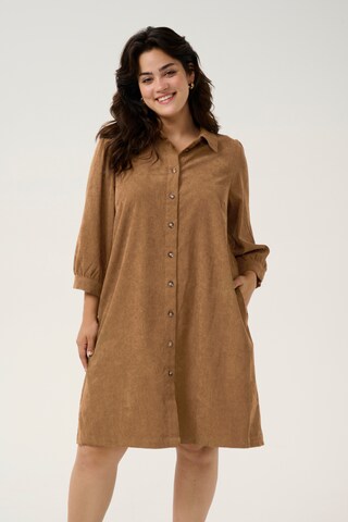 KAFFE CURVE Shirt dress 'Verana' in Brown: front