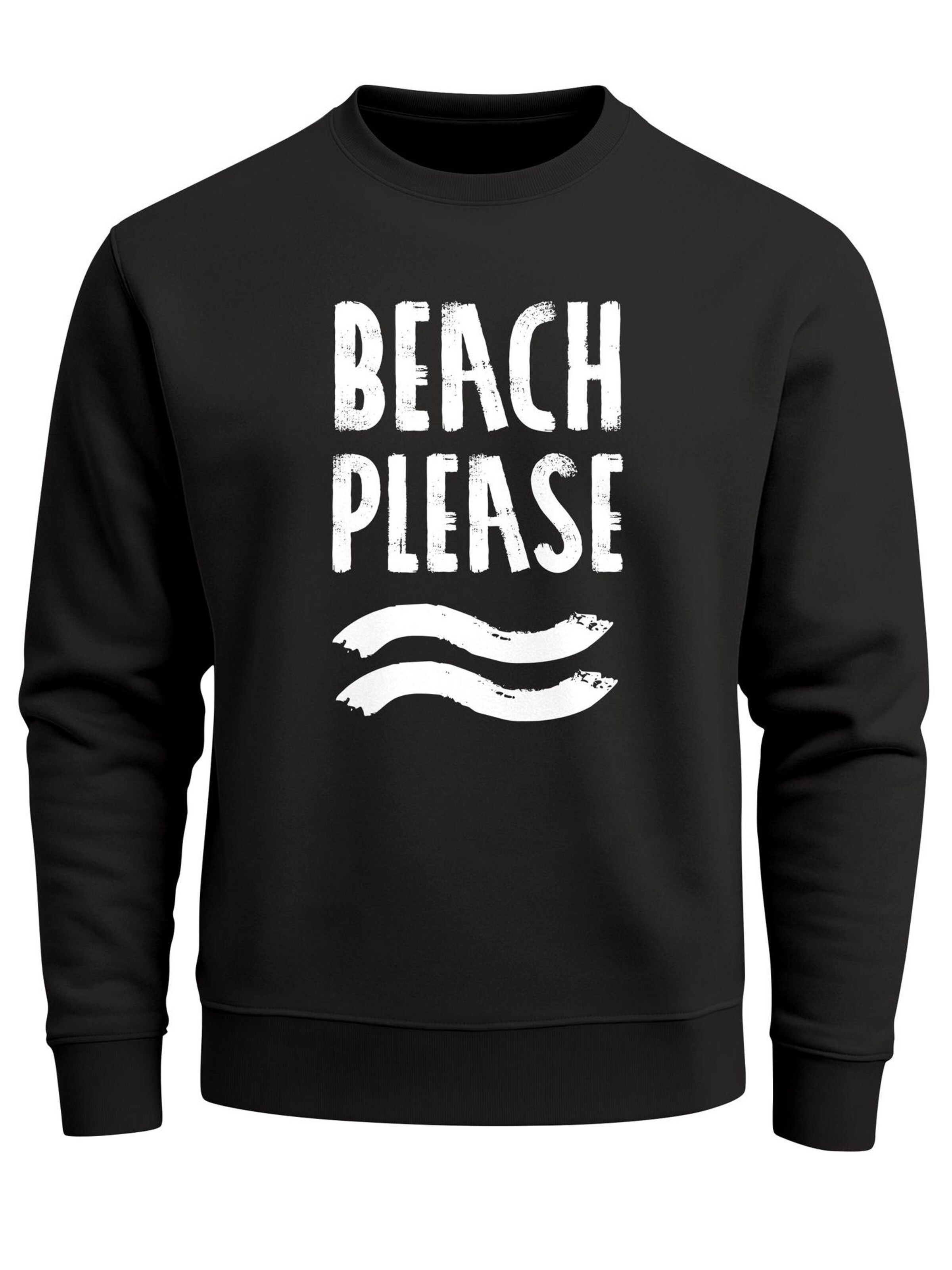 Neverless Sweatshirt 'Beach Please' in Black: front