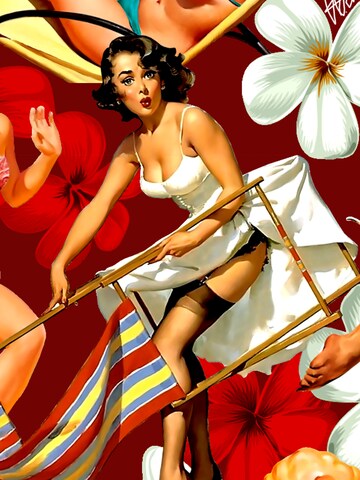 Hawaiihemdshop.de Regular fit Overhemd 'Flower Girls (red) 2.0' in Rood