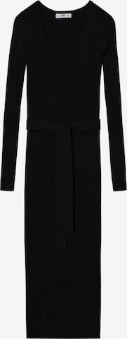 MANGO Stickad klänning 'Goletav' i svart: framsida