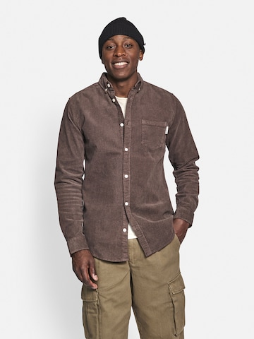 Redefined Rebel Regular fit Button Up Shirt 'Park' in Brown