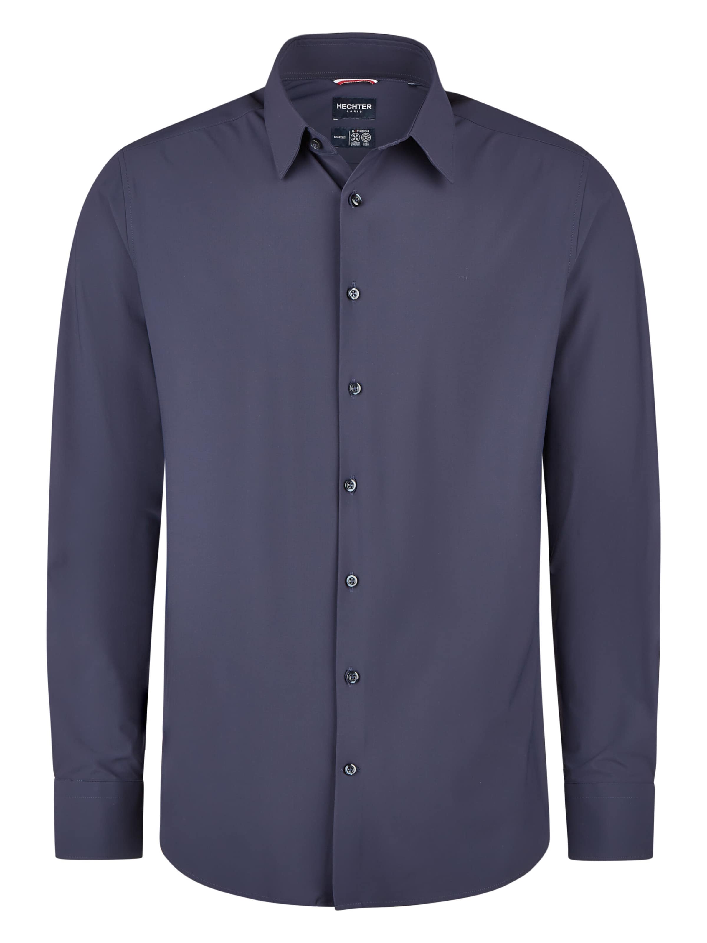 HECHTER PARIS Slim fit Button Up Shirt in Blue: front
