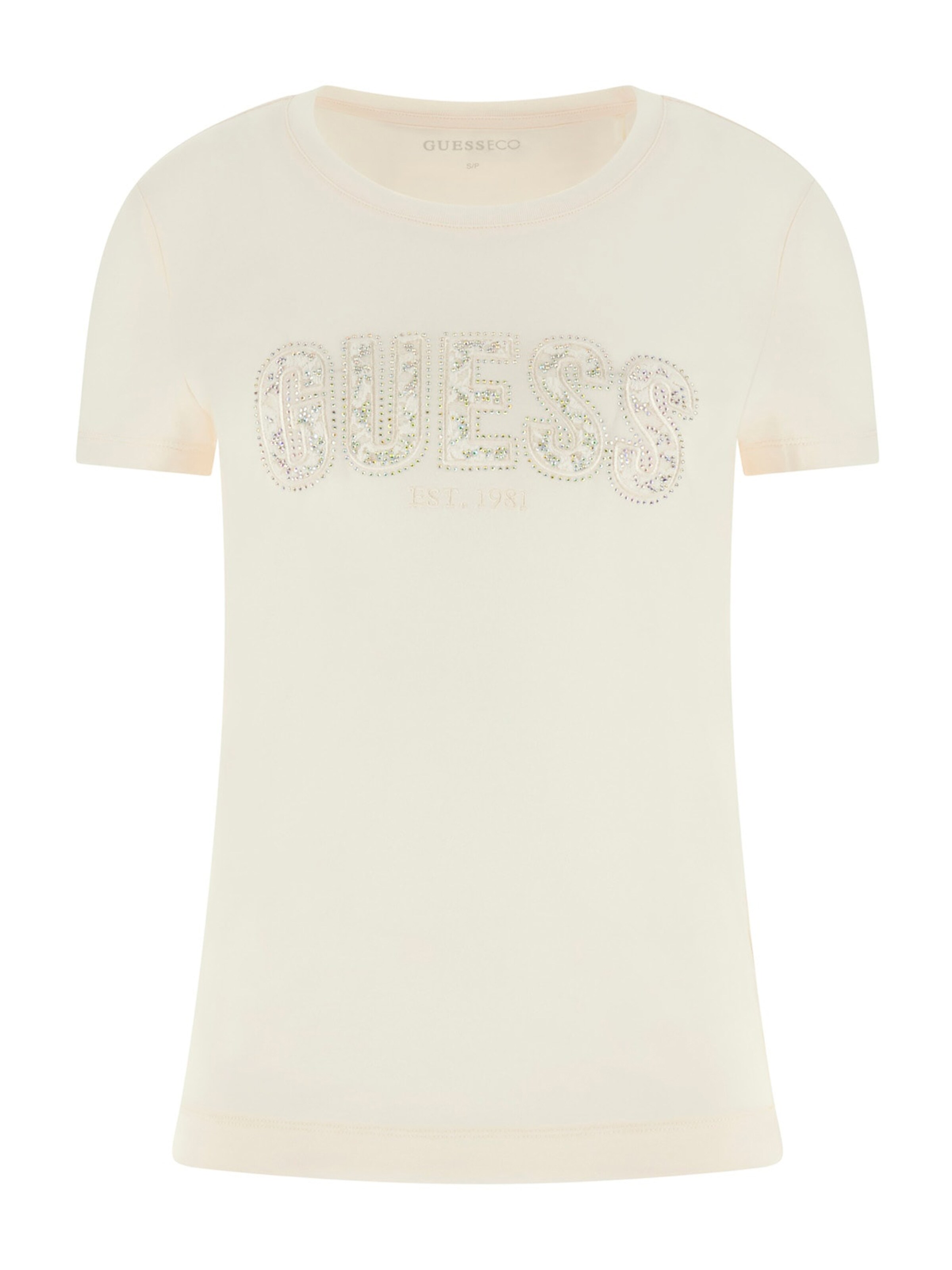 T-shirt GUESS en beige : devant