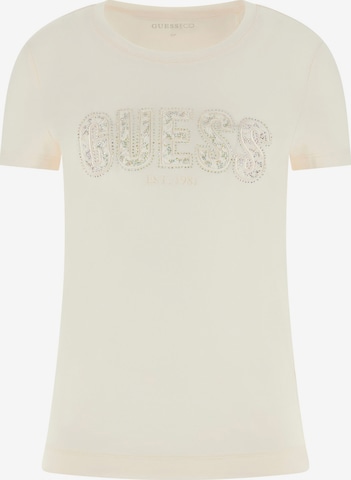 T-shirt GUESS en beige : devant