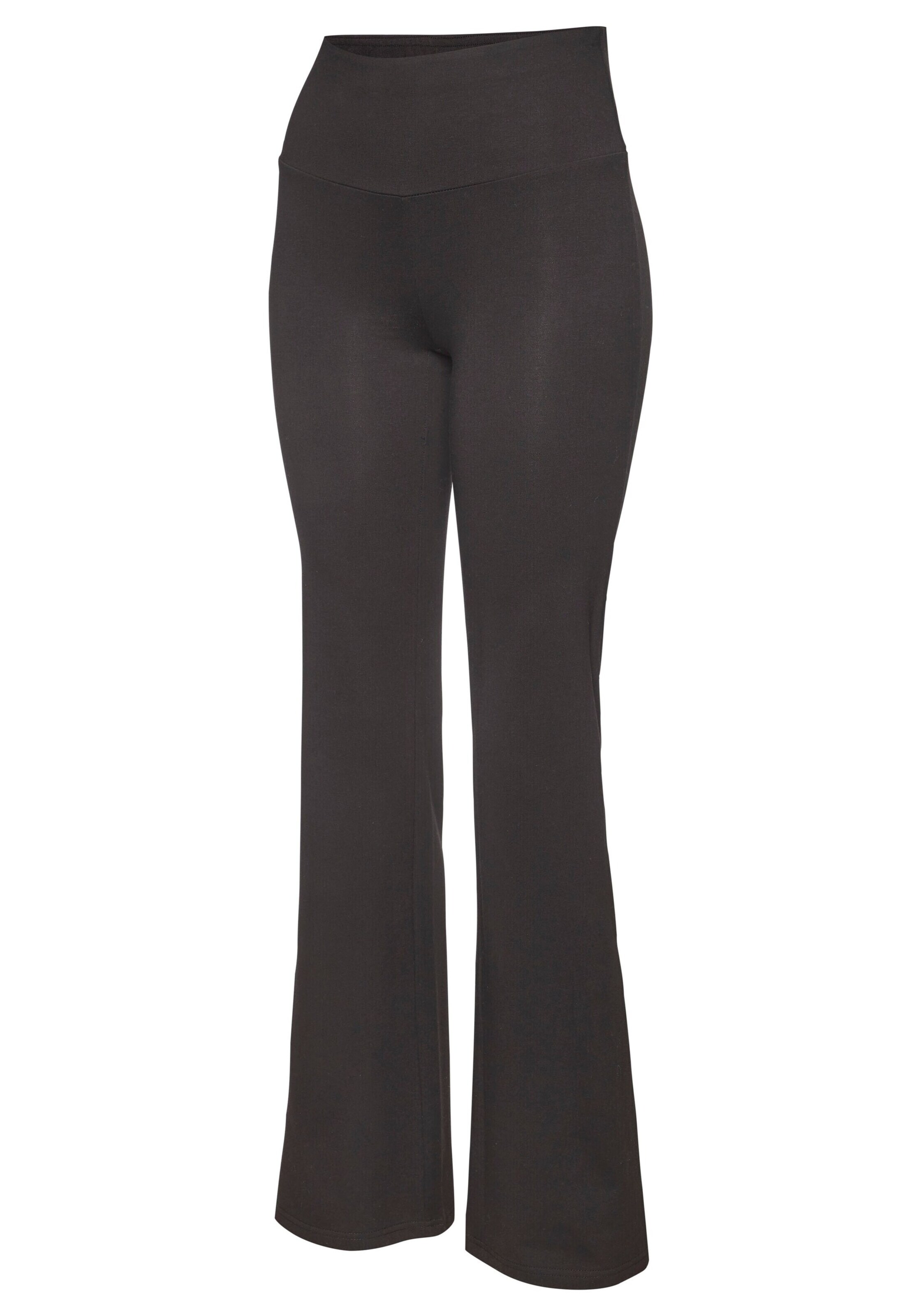 LASCANA ACTIVE Flared Workout Pants in Black