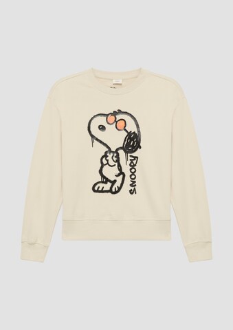 s.Oliver Sweatshirt 'Peanuts' in Beige
