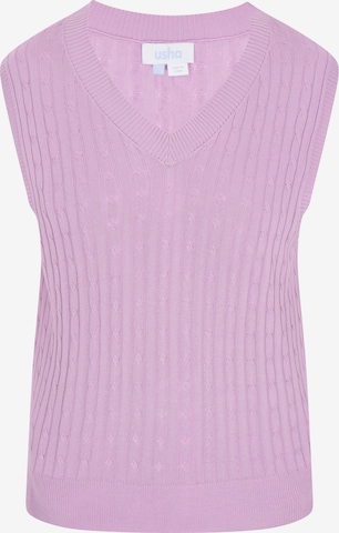 usha BLUE LABEL Вязаная жилетка в Лиловый: спереди