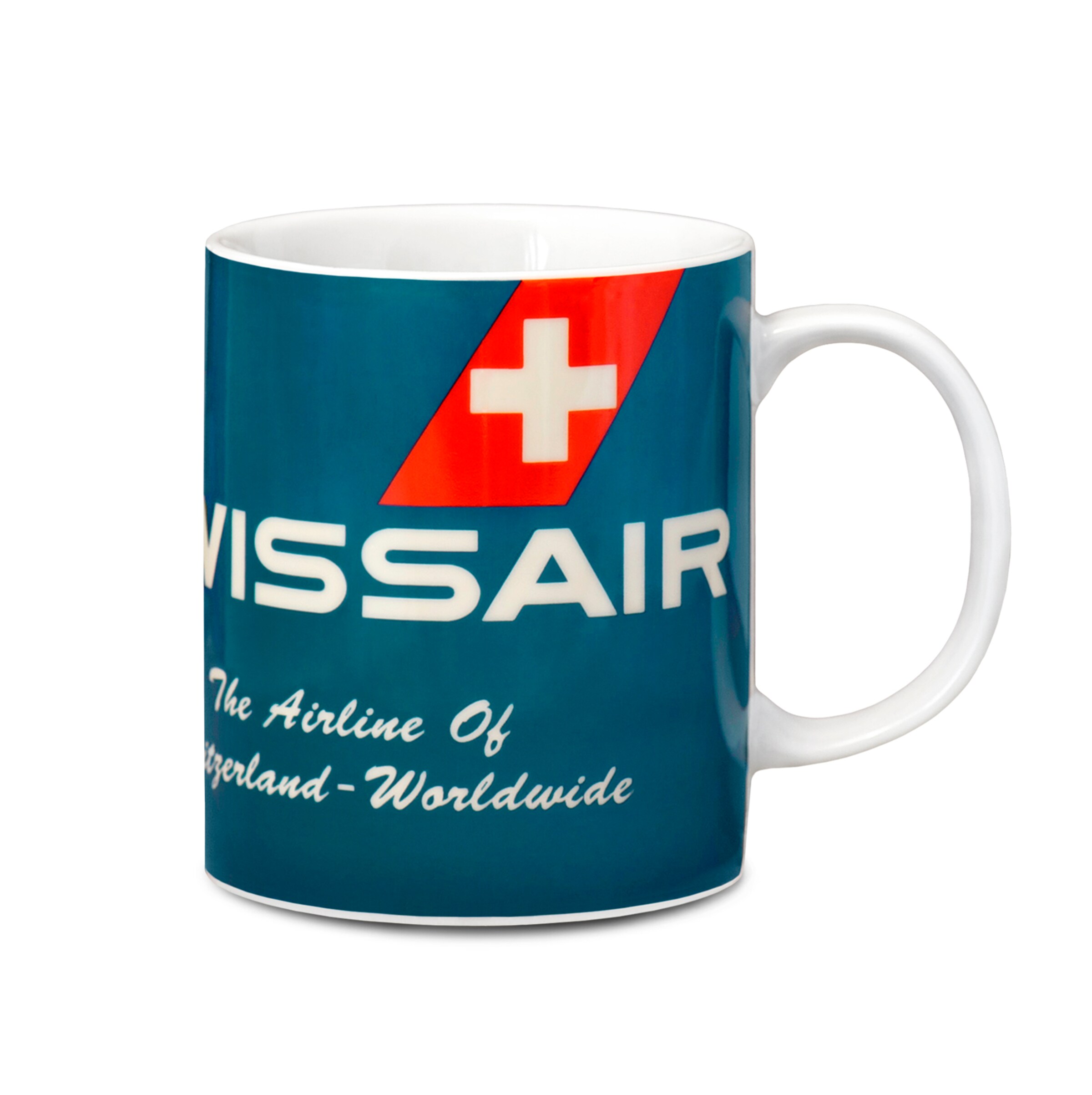 LOGOSHIRT Kaffeebecher 'Swissair' in Blau: Vorderseite