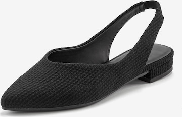 LASCANAOtvorene balerinke - crna boja: prednji dio