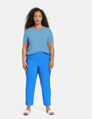 SAMOON Regular Pleated Pants in Blue