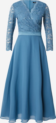 Robe de cocktail SWING en bleu : devant