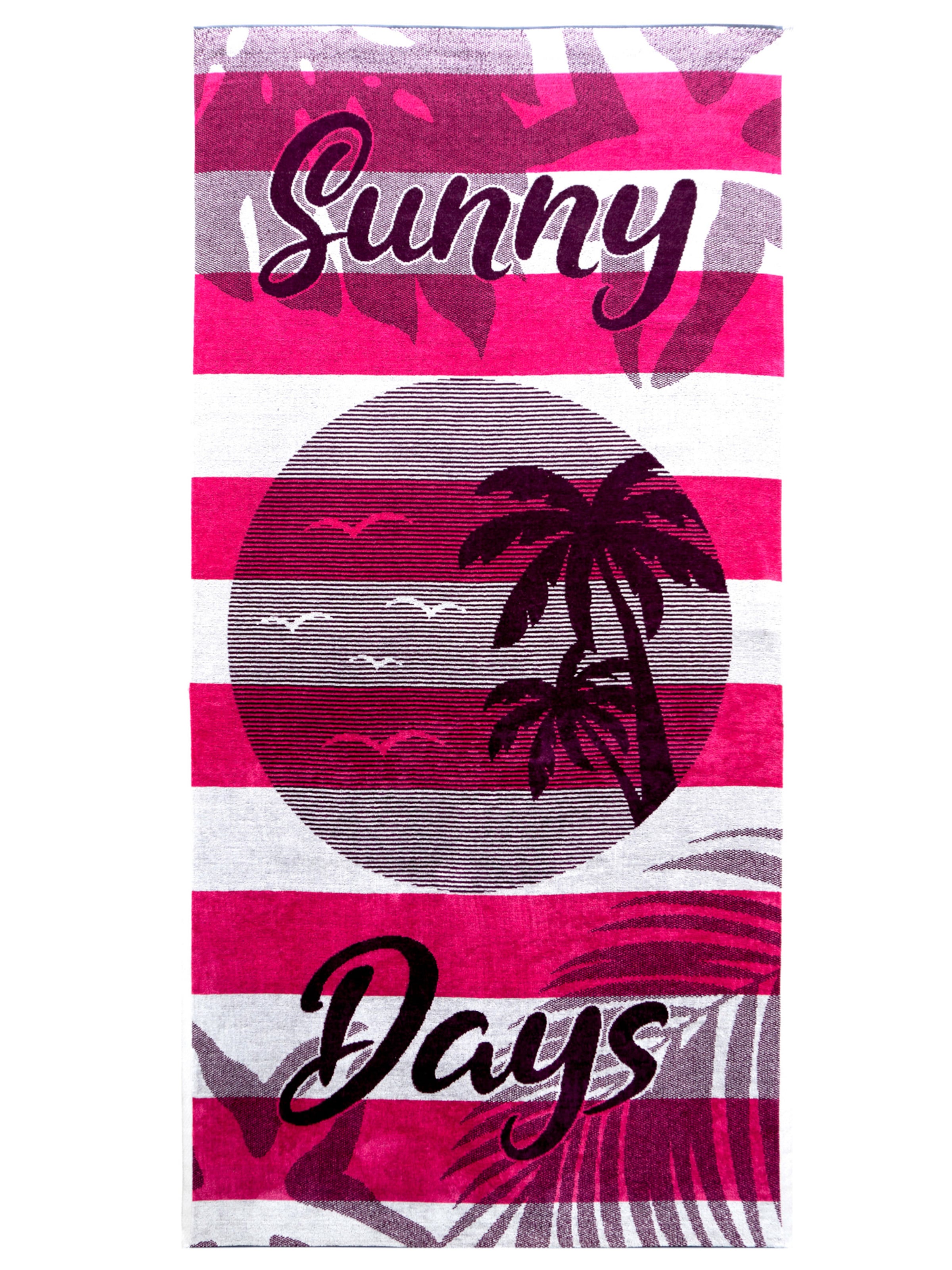 Lashuma Strandtuch 'Las Palmas'‌‌ in Pink: Vorderseite