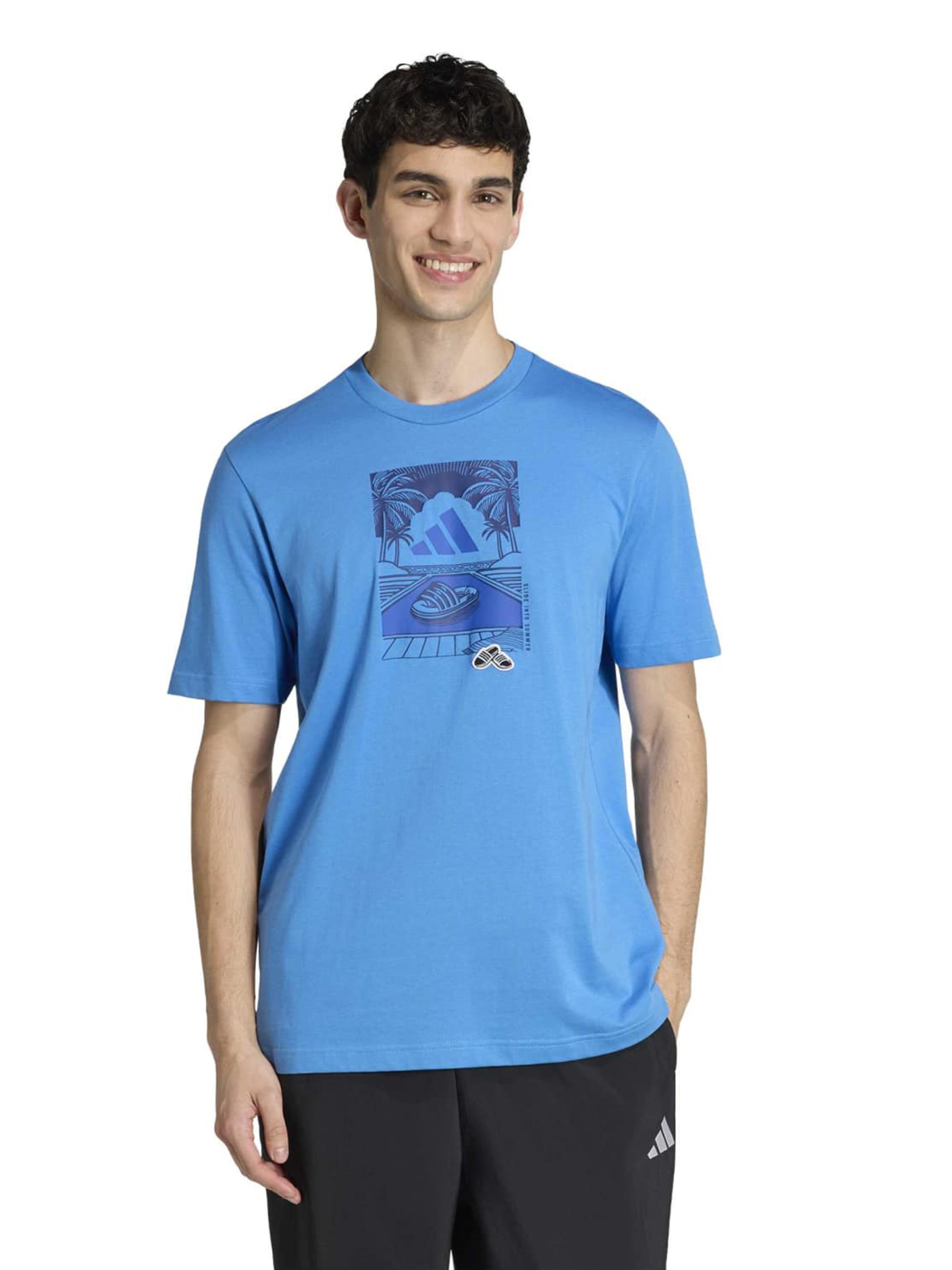 ADIDAS SPORTSWEAR - Camiseta funcional 'SUMMER SLIDES RELAX' en azul: frente