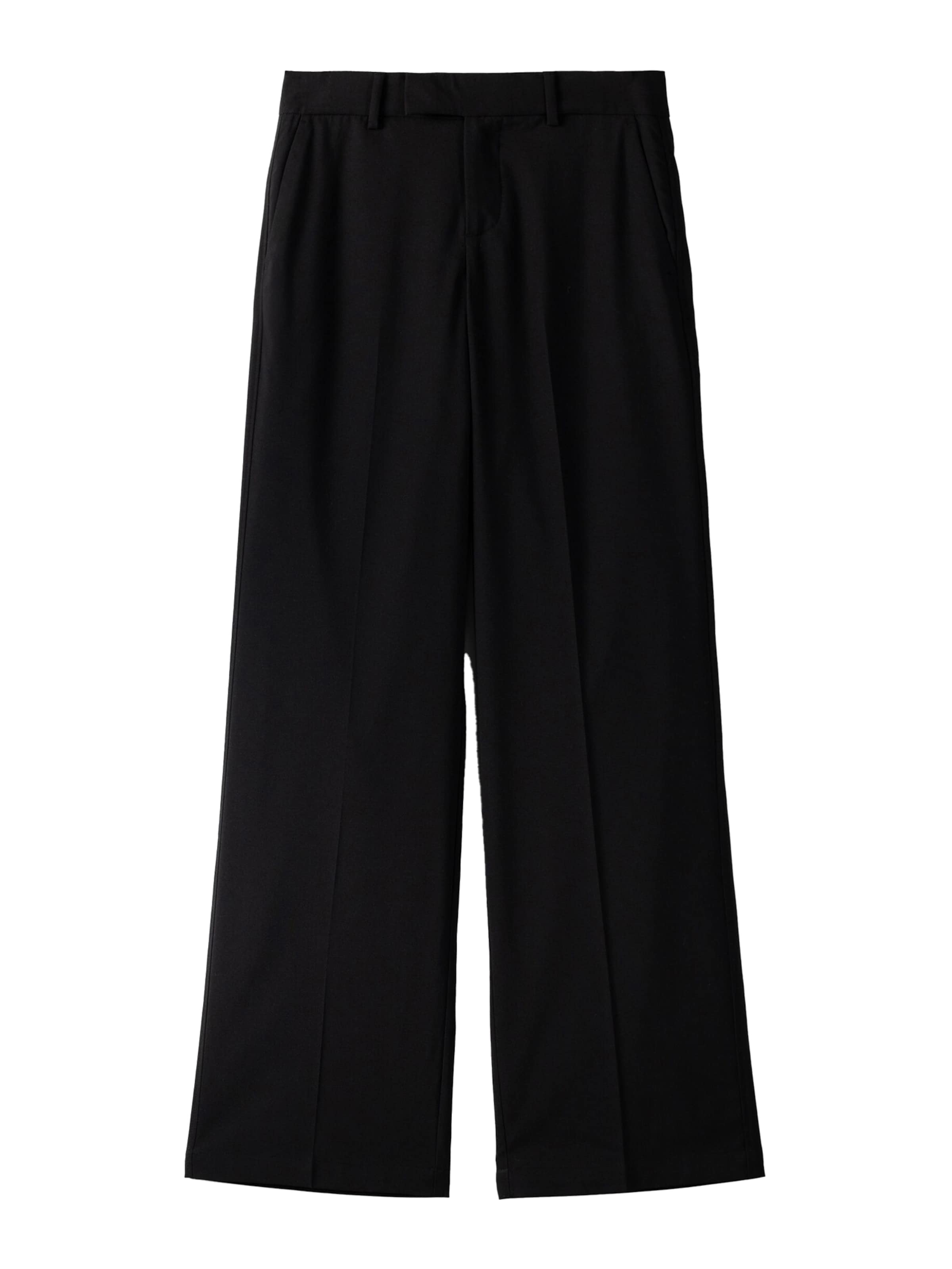 Bershka Wide leg Pants in Black: front