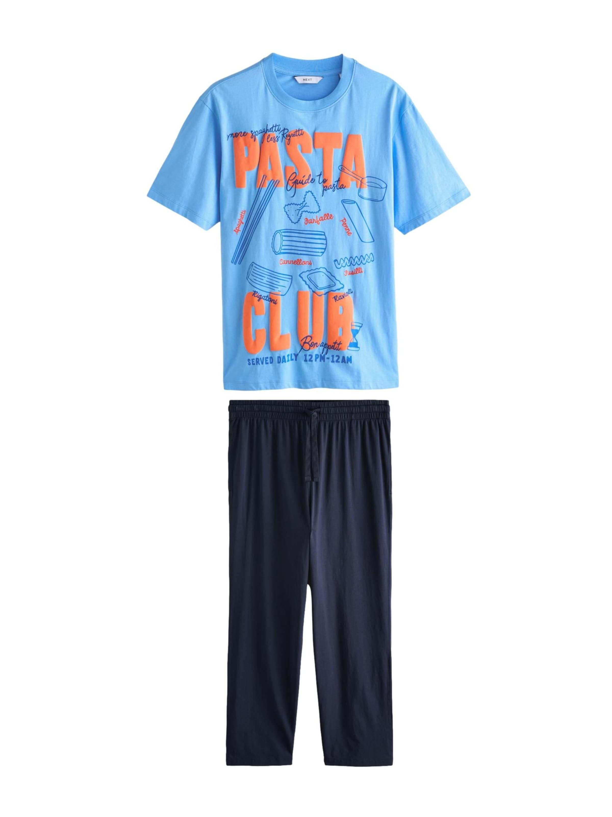 Next Пижама длинная в Синий: спереди