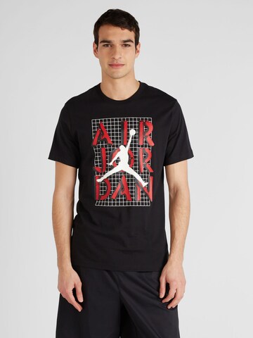 melns Jordan T-Krekls 'JM STACK': no priekšpuses