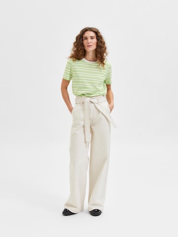 Wide leg Pantaloni cu cute 'Rilay' de la SELECTED FEMME pe bej