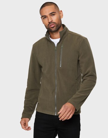 Threadbare Fleece Jacket 'Myers' in Green: front