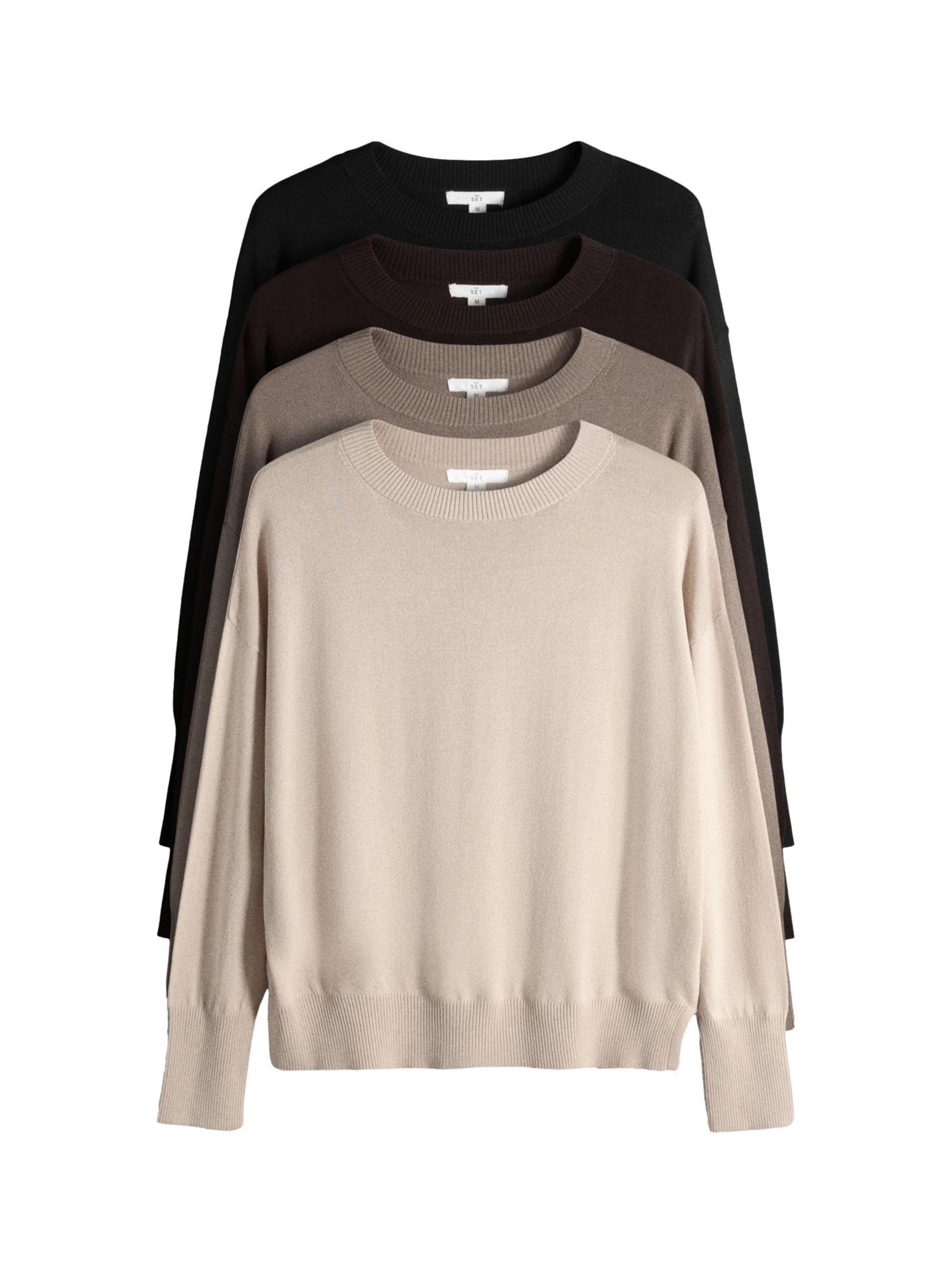The Set Pullover in Beige: Vorderseite
