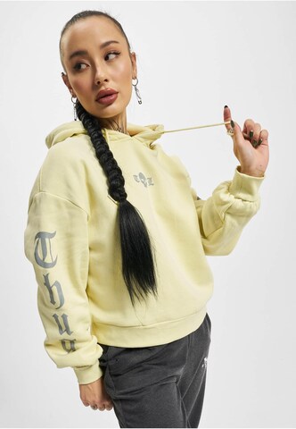 Thug Life Sweatshirt 'Caution' in Yellow