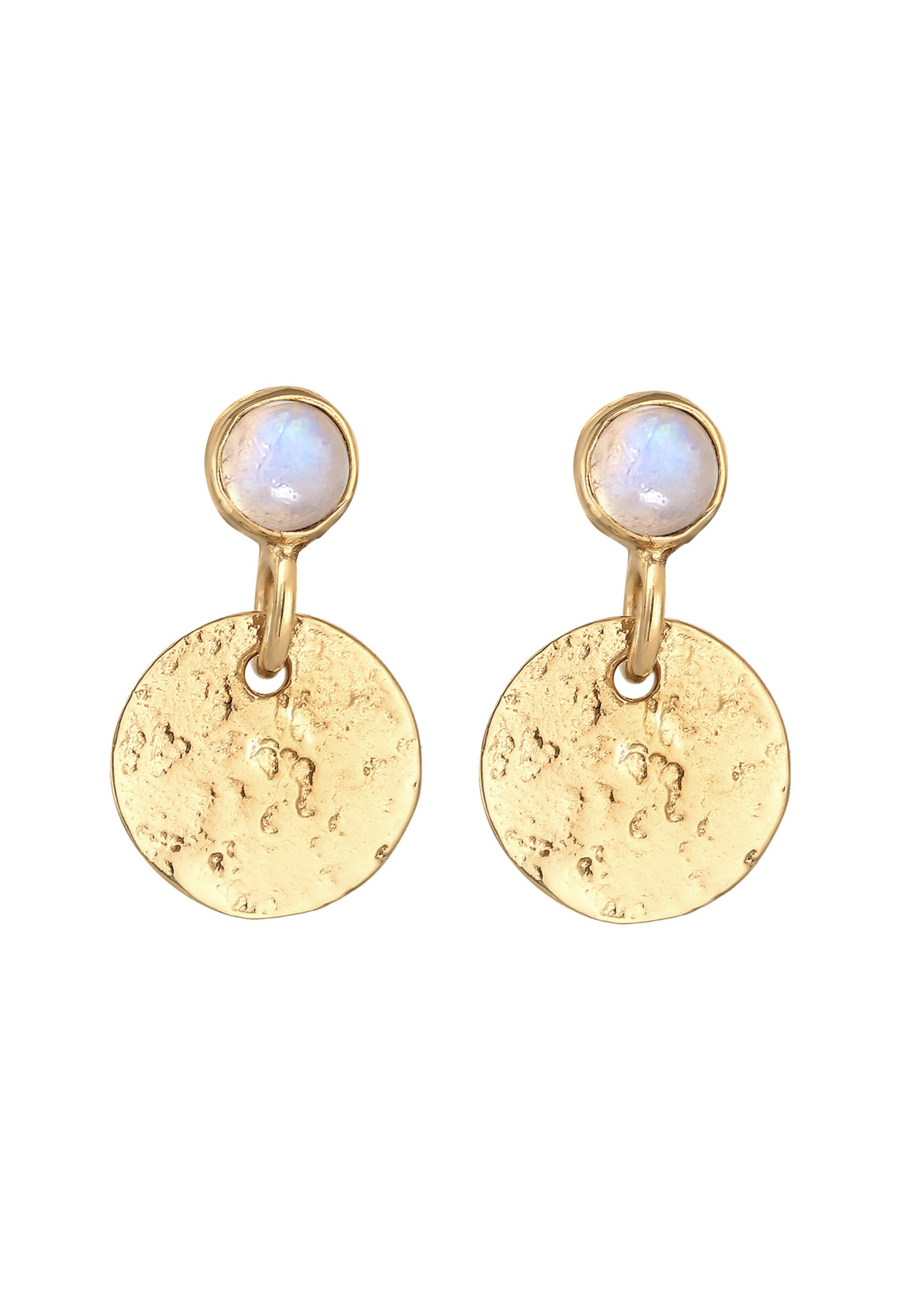 ELLI PREMIUM Oorbellen 'Organic Plättchen' in Goud: voorkant