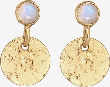 ELLI PREMIUM Earrings 'Organic Plättchen' in Gold: front