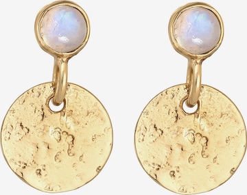 ELLI PREMIUM Earrings 'Organic Plättchen' in Gold: front