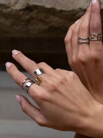 hiBALI Ring 'Organic Duo' in Silver