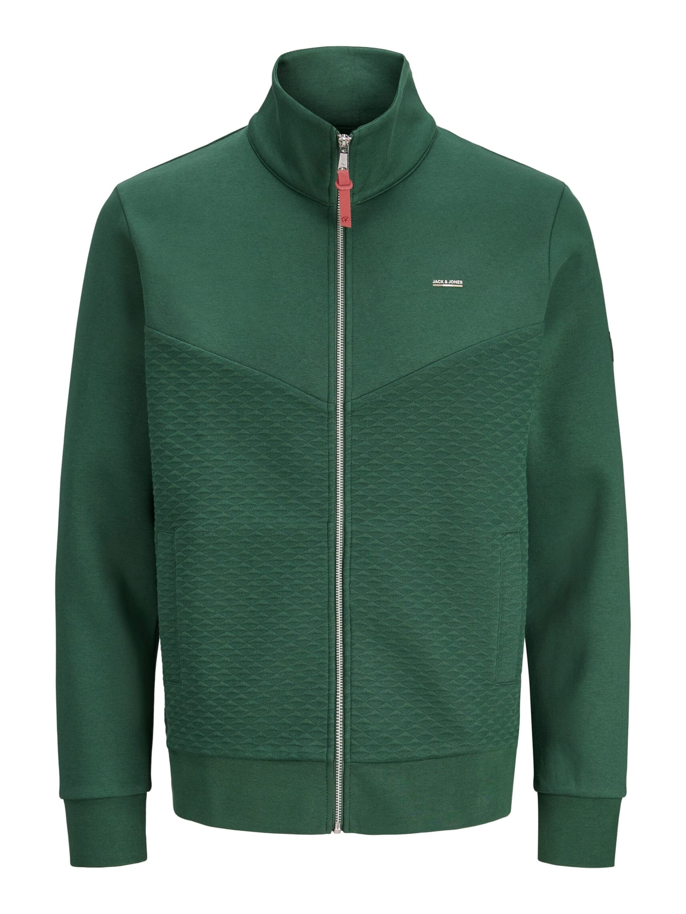JACK & JONES Sweat jacket 'Blufrankie' in Green: front