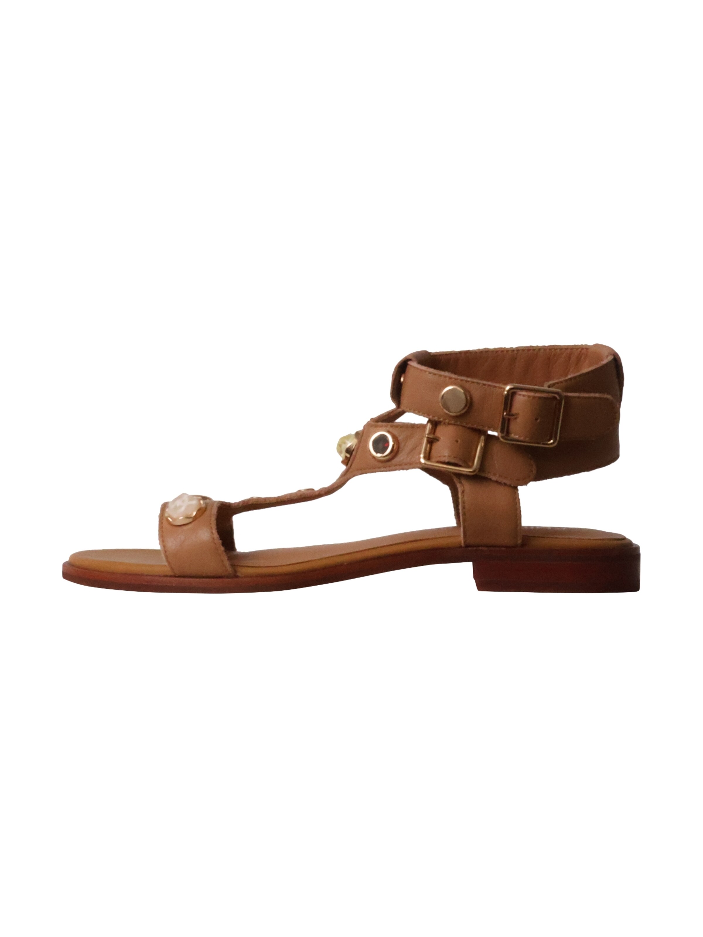 Sandales 'Athena Ledersandalen' Emilie Karston en beige : devant