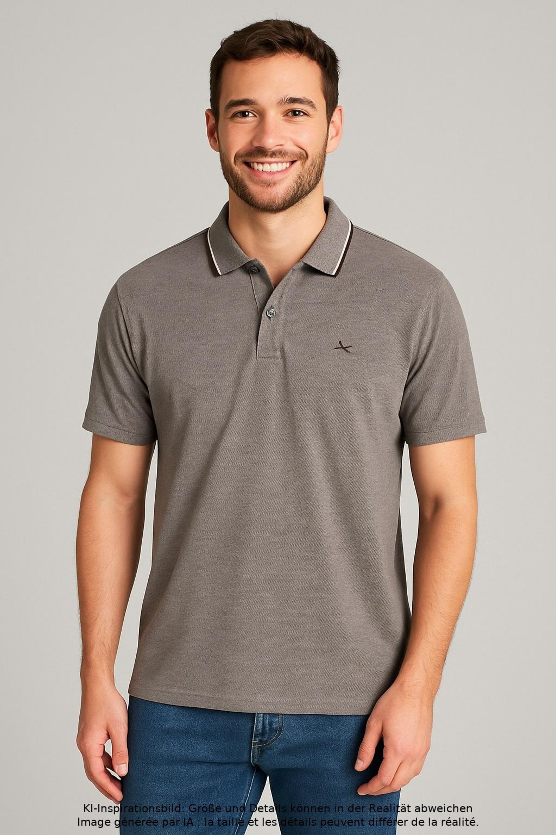 BRAX Poloshirt M in Grau: Vorderseite