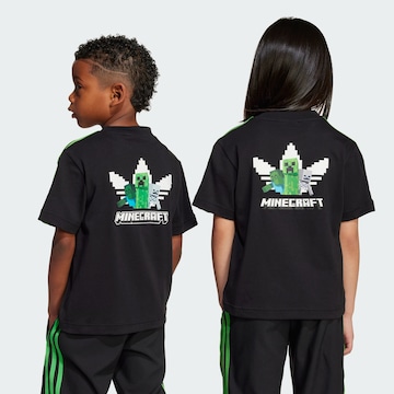 ADIDAS ORIGINALS Shirt 'Adidas x Minecraft' in Zwart: voorkant
