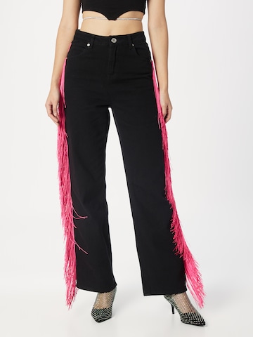 Nasty Gal Regular Jeans in Black: front