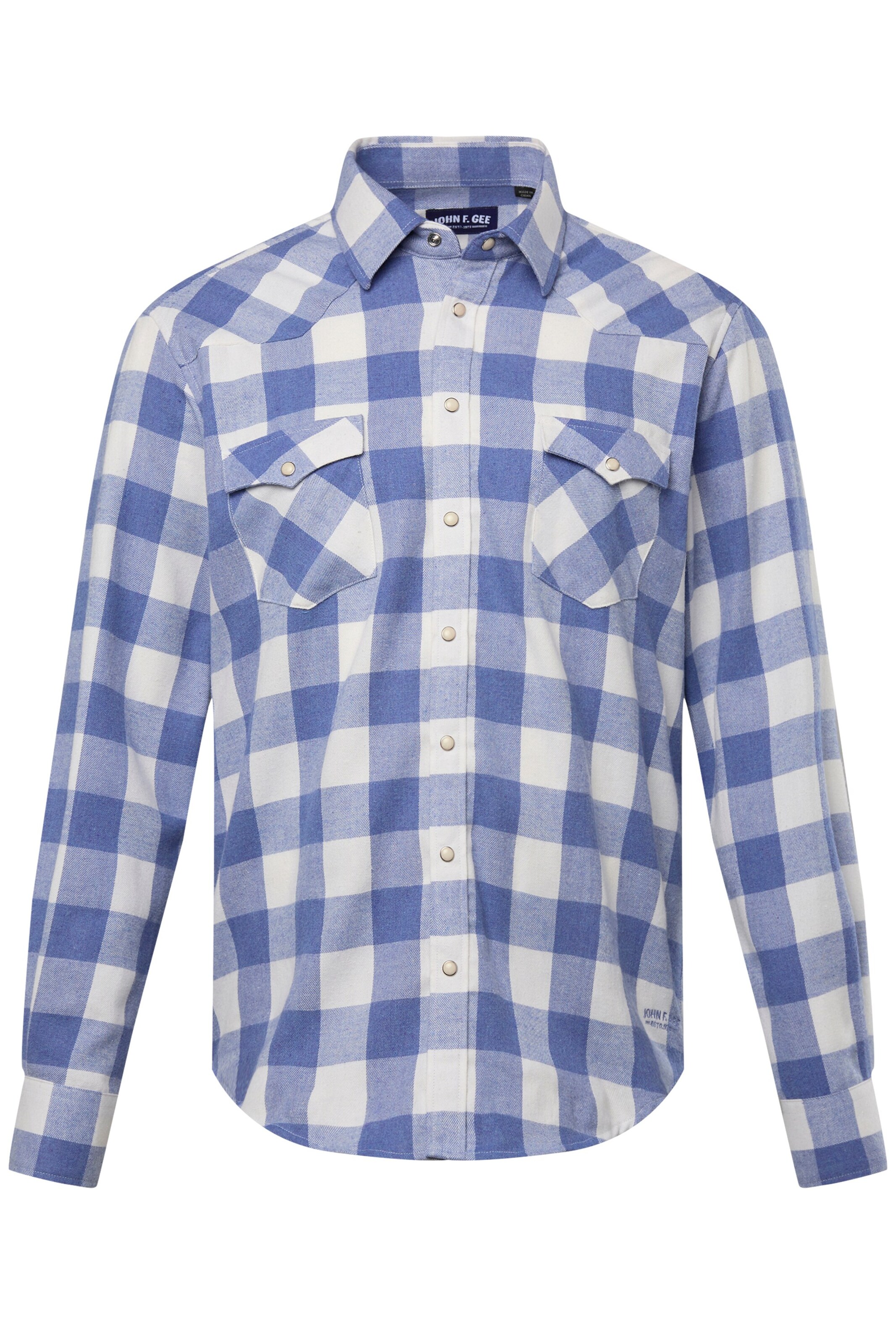 John F. Gee Regular fit Overhemd in Blauw: voorkant