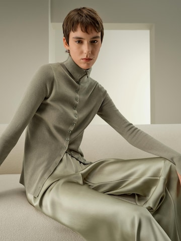 Lilysilk Trui 'Slim Fit Seiden-Kaschmir Pullover' in Groen